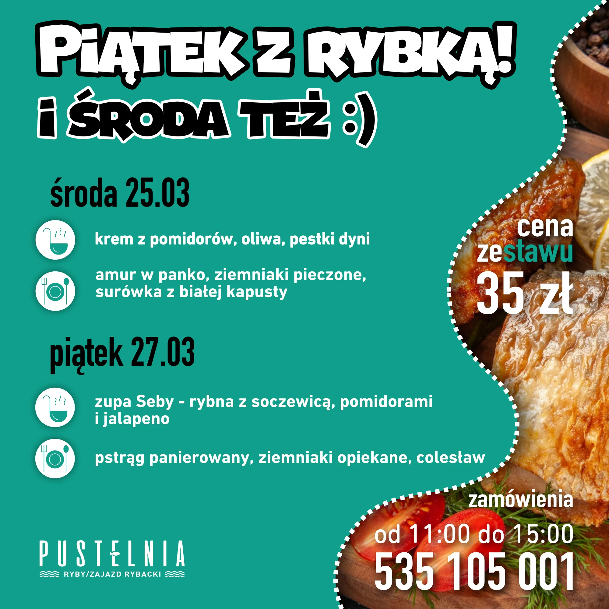 menu na dowóz piątek z rybką 23.03