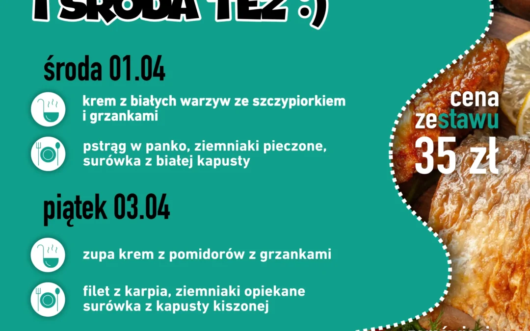 Menu na&nbsp;dowóz w&nbsp;pierwszy tydzień kwietnia