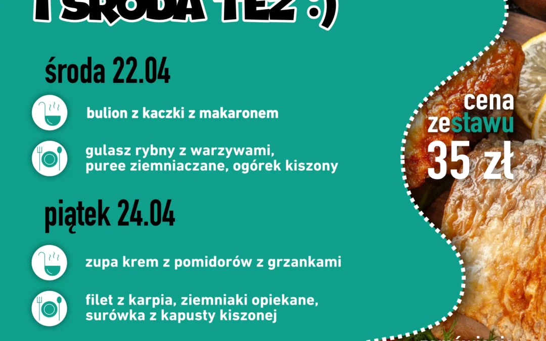 Menu dowozy 22 i&nbsp;24 kwietnia