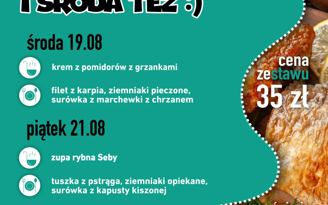 Menu na dowóz 19 i 21 sierpnia