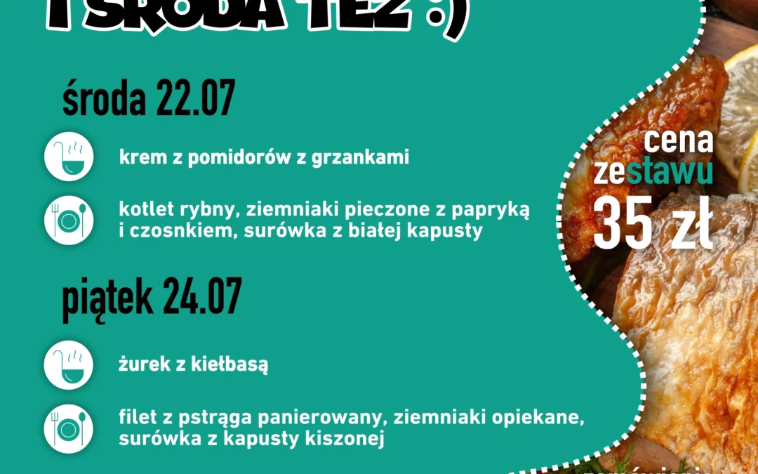 Menu na dowóz 22 i 24 lipca