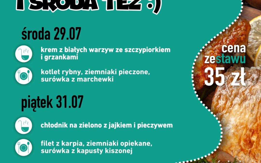 Menu na dowóz 29 i 31 lipca