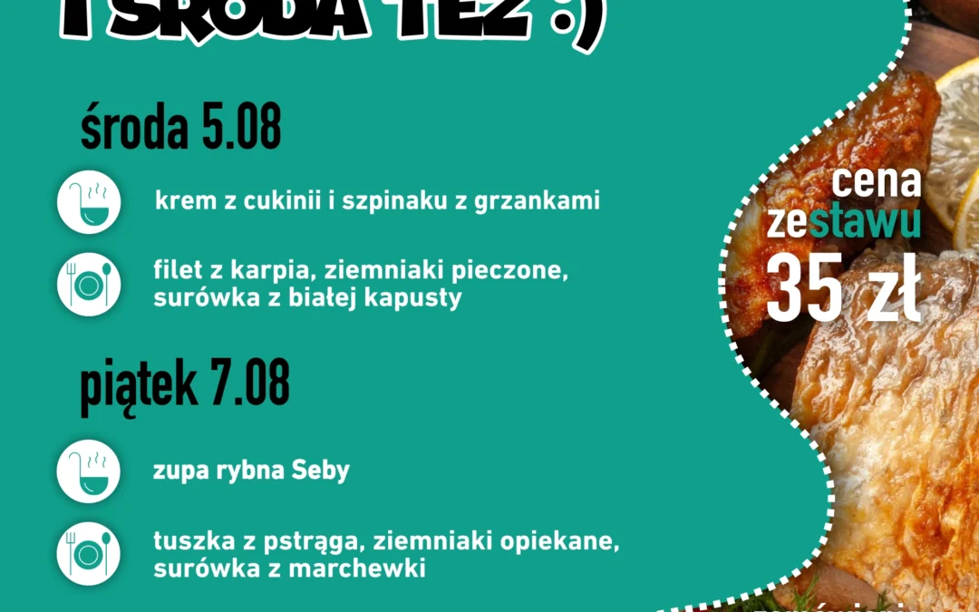 Menu na dowóz 05 i 07 sierpnia