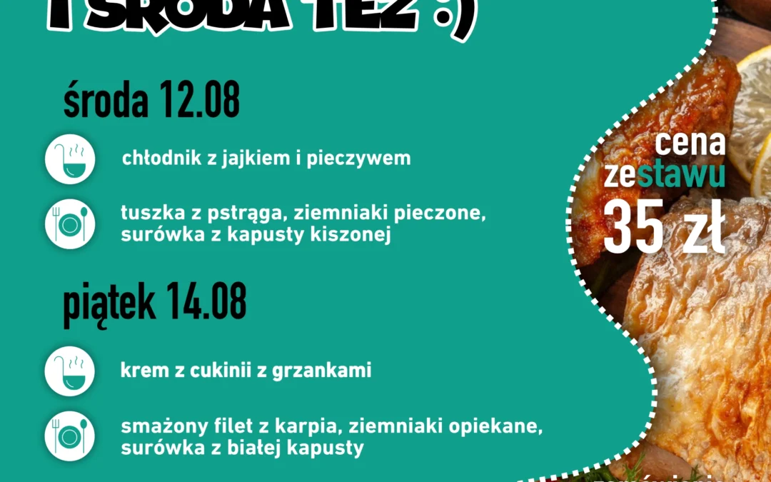 Menu na dowóz 12 i 14 sierpnia