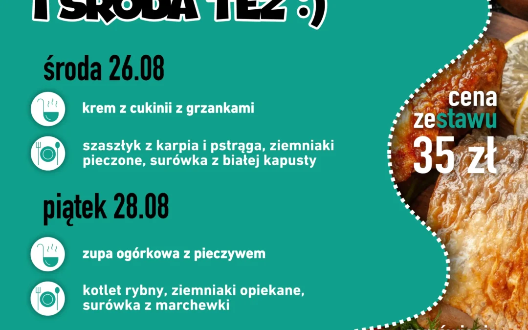 Menu na dowóz 26 i 28 sierpnia