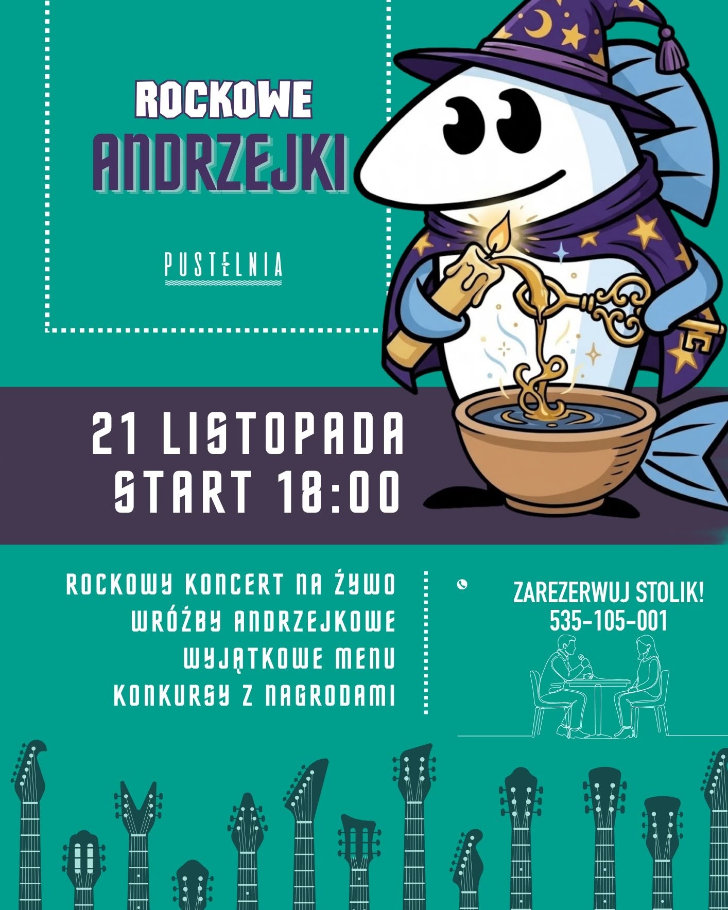 plakat andrzejki w Pustelni